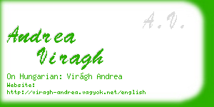 andrea viragh business card